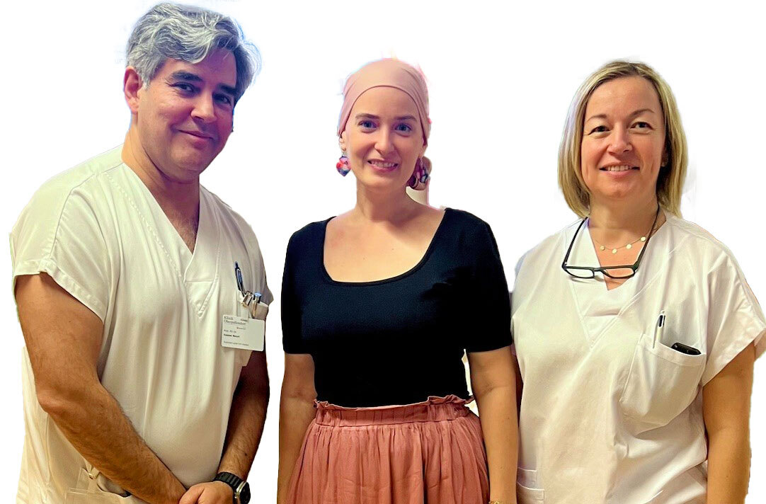 V.l.n.r.: Prof. Dr. Kazem Nouri, Sandra (31-jährige Patientin aus Oberpullendorf), BMA Andrea Binder